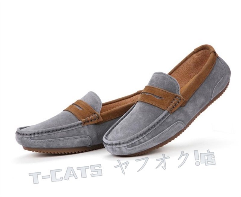 * новый товар Loafer туфли без застежки мужской джентльмен обувь мужчина обувь casual обувь для вождения серый [cm-27cm выбор ]