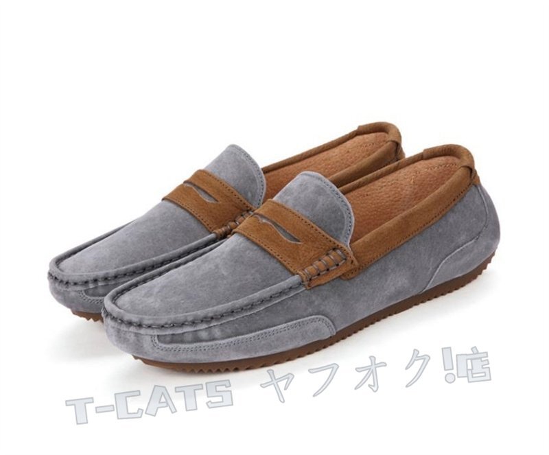 * новый товар Loafer туфли без застежки мужской джентльмен обувь мужчина обувь casual обувь для вождения серый [cm-27cm выбор ]