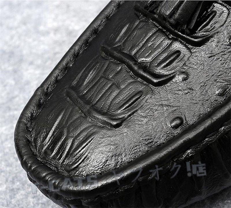 * новый товар Loafer обувь для вождения туфли без застежки wani рисунок кисточка Loafer мужской Англия способ черный 25.0cm