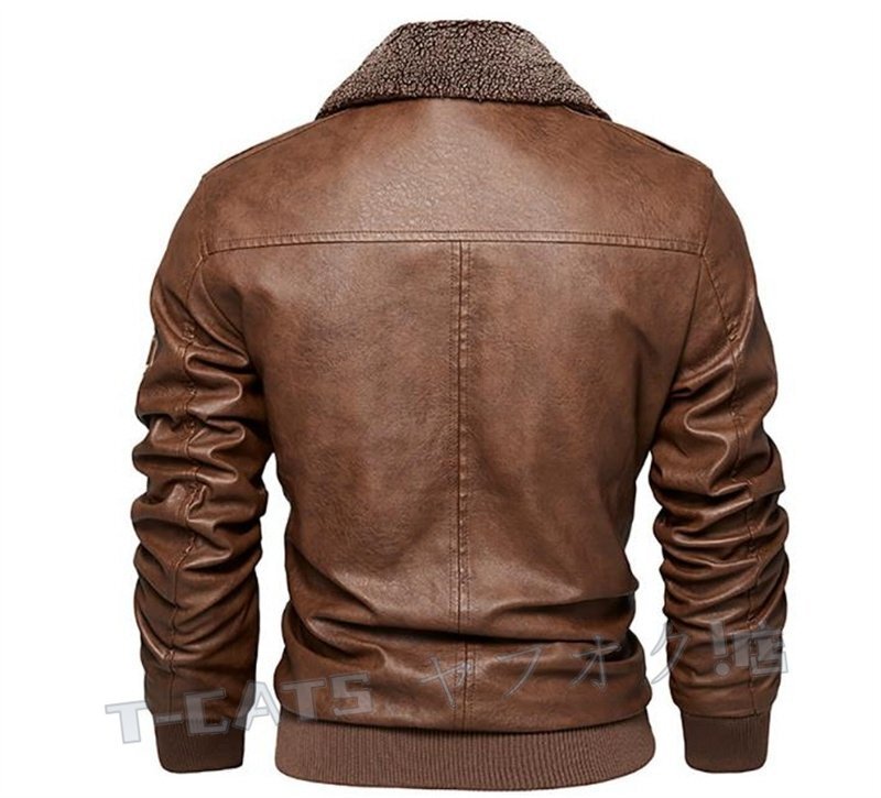 ☆新品 ライダース ジャケット 里ボア里フリース ファー付き ブルゾン バイク バイカー アウター コート メンズ? クロ 5XL