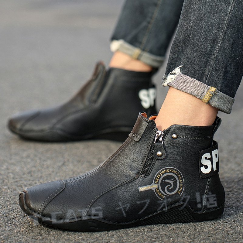 * новый товар короткие сапоги туфли без застежки обувь для вождения casual Martin ботинки мужской весна осень мужчина обувь черный 24cm
