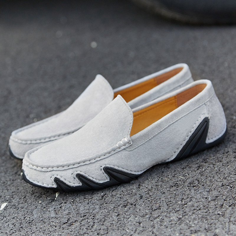 ☆新品 ローファー スリッポン メンズ ドライビングシューズ カジュアルシューズ 男性靴 グレー 27.5cm