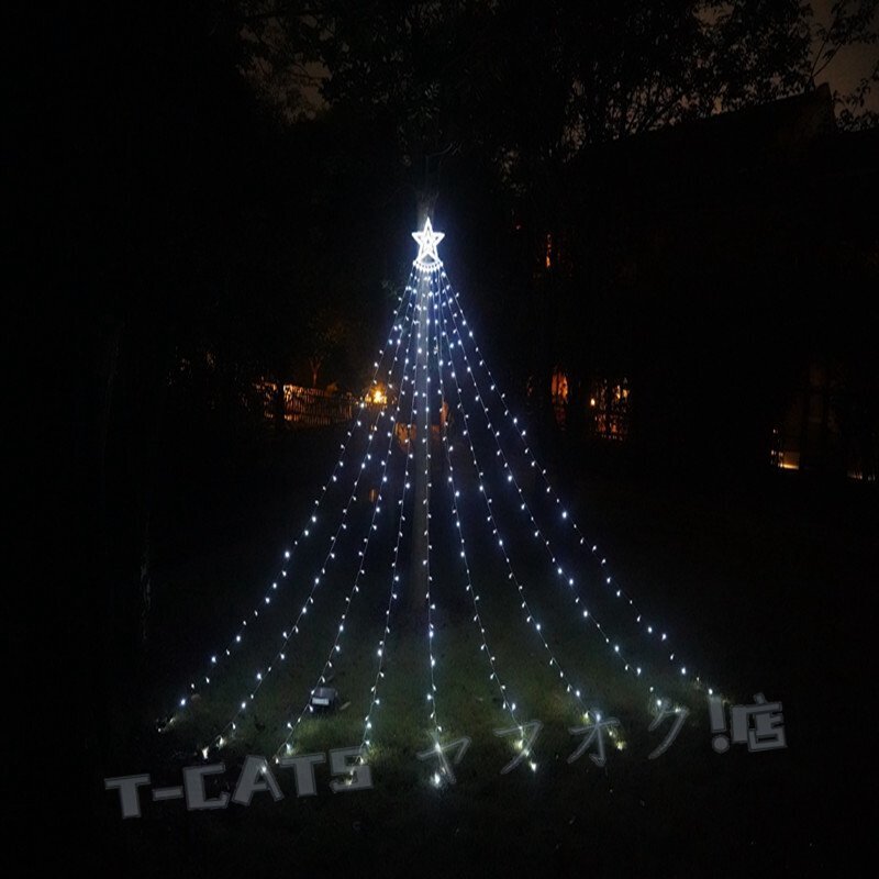 新品クリスマス用 LEDイルミ 星型 ナイアガラ LEDイルミネーション 飾り付け 8種點(diǎn)燈モード カーテンライト つらら ウォームホワイト
