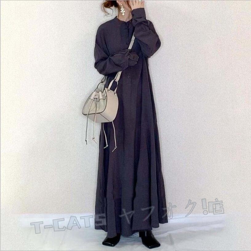 新品大人 上品 ワンピース レディース ロングワンピース ワンピース マキシワンピース 普段使い 長袖 著痩せ 體型カバー ゆったり