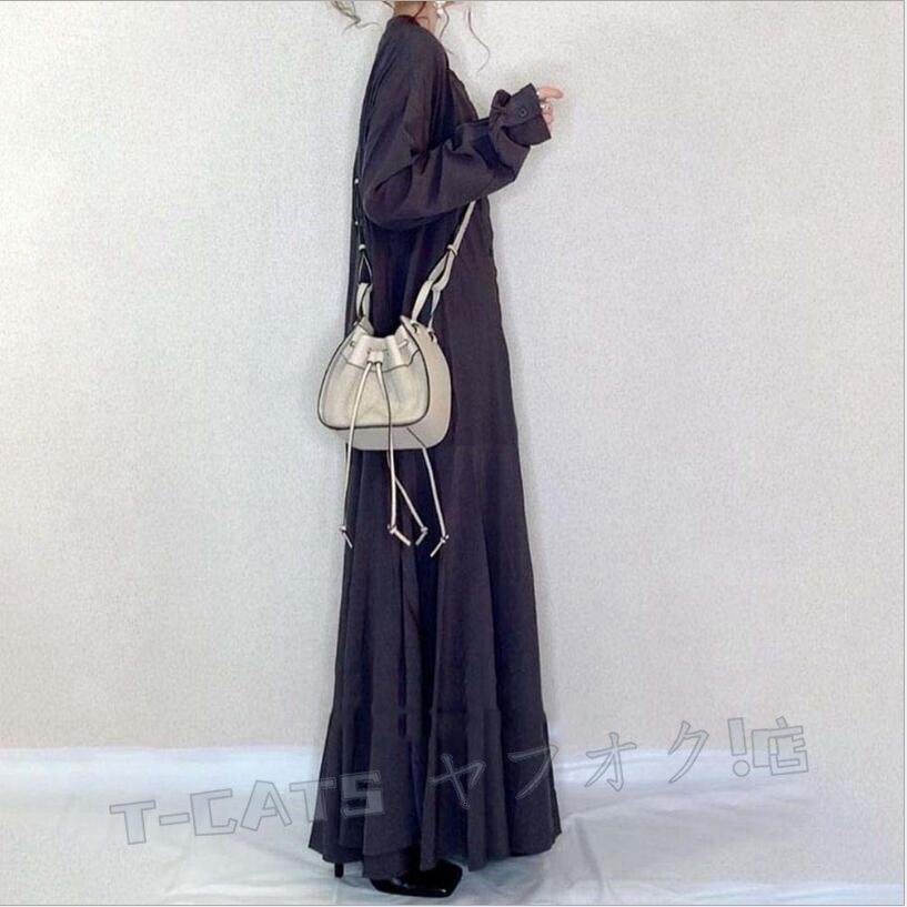 新品大人 上品 ワンピース レディース ロングワンピース ワンピース マキシワンピース 普段使い 長袖 著痩せ 體型カバー ゆったり
