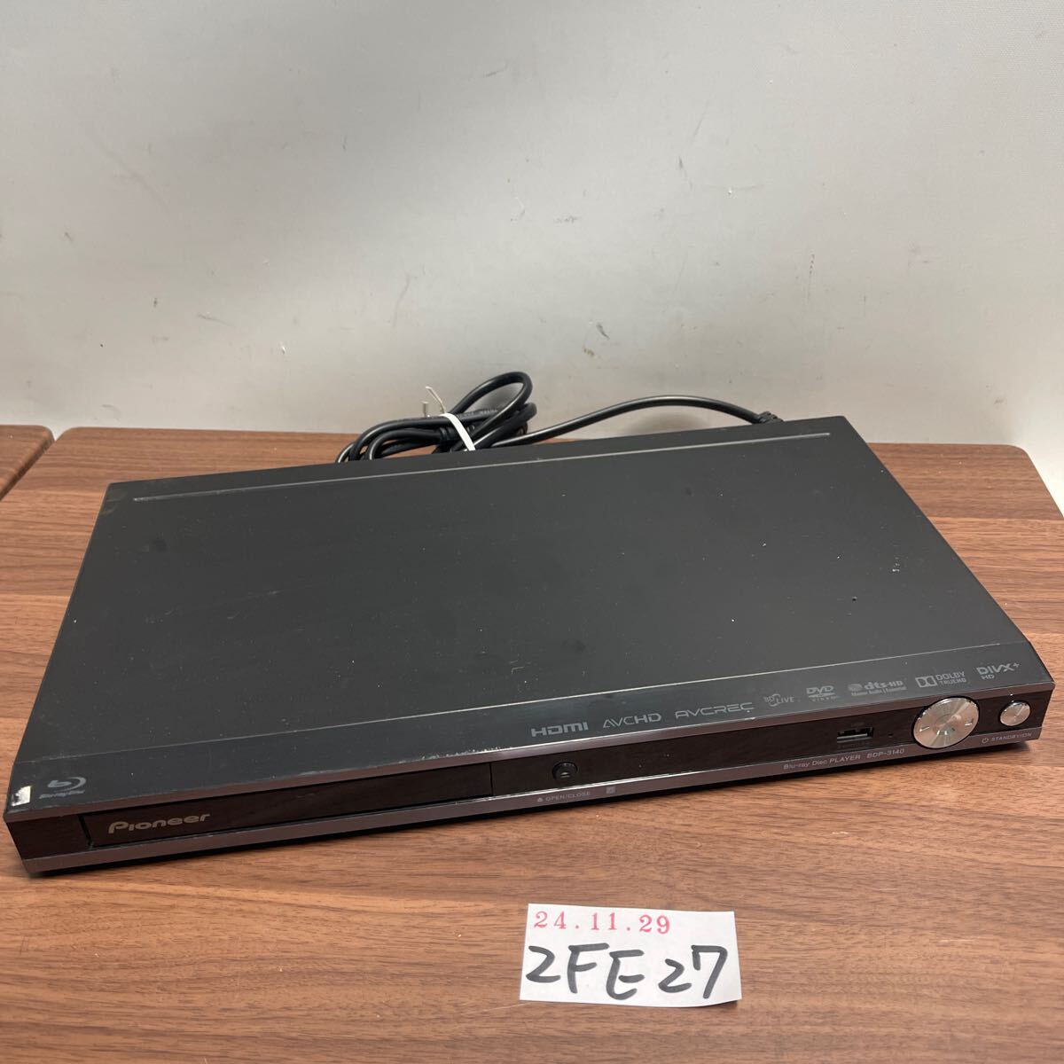 「2FE27」 動作品 Pioneer パイオニア ブルーレイディスクプレーヤー BDP-3140-K 動作確認済み リモコン無し　本体のみ（241130）