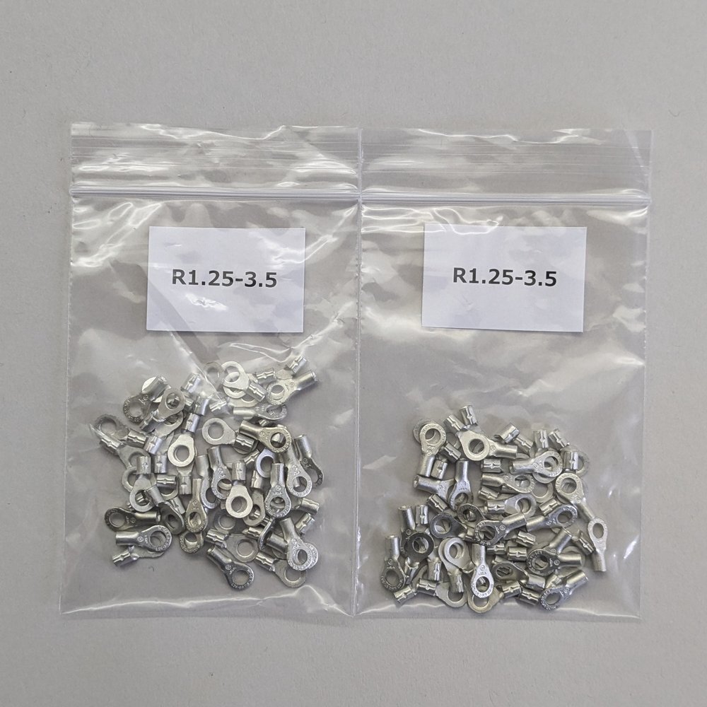 【中古】【ケース無し】ニチフ 裸端子 丸形 R1.25-3.5 100pcs
