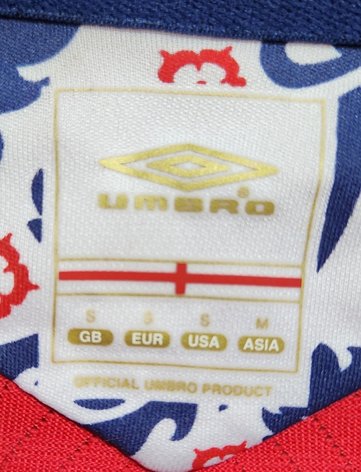 08-09 イングランド England(A)＃7 ベッカム Beckham 半袖 Umbro 100th cap フランス戦仕様 S
