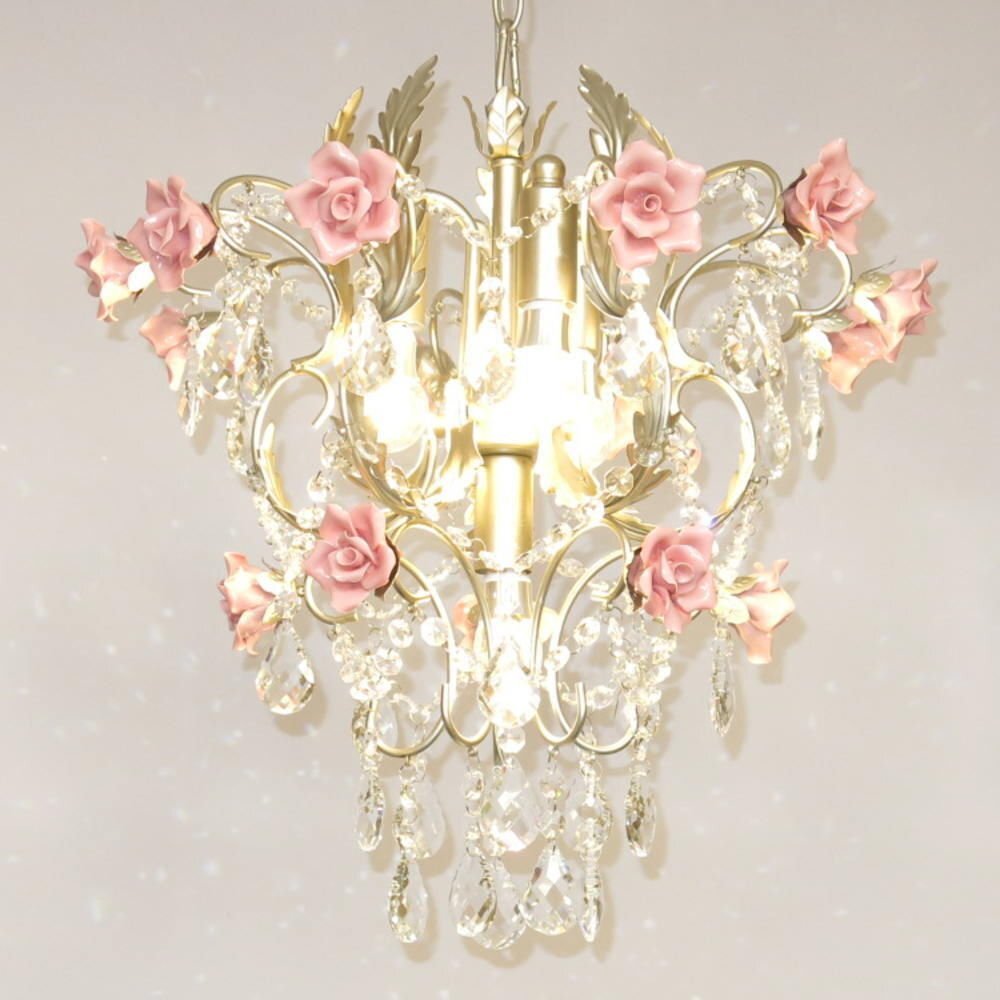 LED付き!】 新品 薔薇モチーフ LED 4灯 シャンデリア 調光可能 LED付き!】 新品 薔薇モチーフ LED 4灯 シャンデリア 調光可能