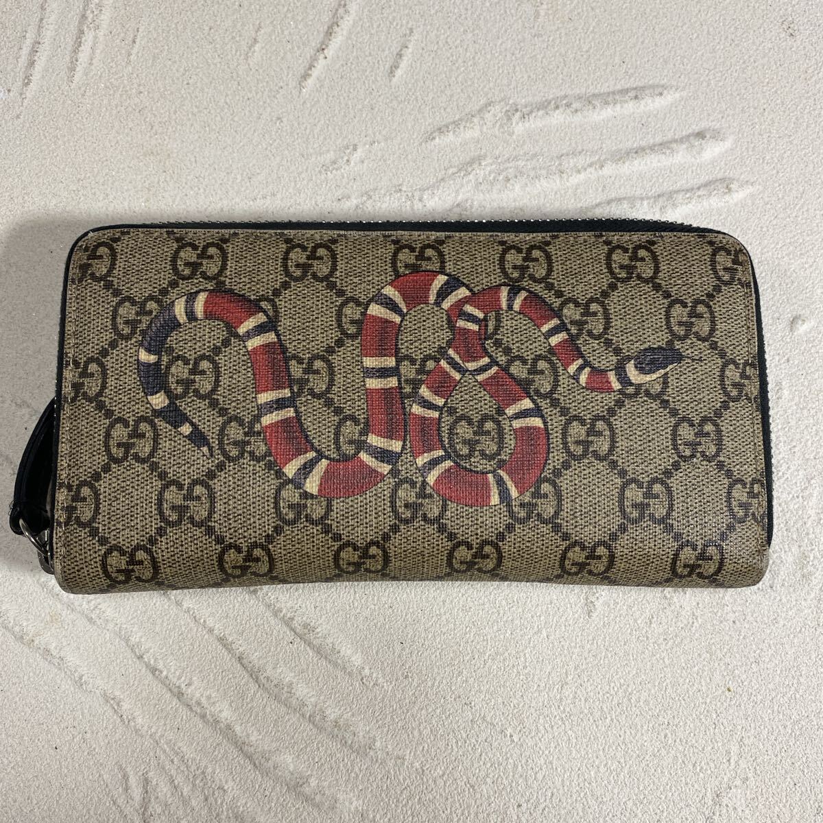 GUCCI グッチ キングスネーク 長財布 ラウンドファスナー GG GUCCI グッチ キングスネーク 長財布 ラウンドファスナー GG