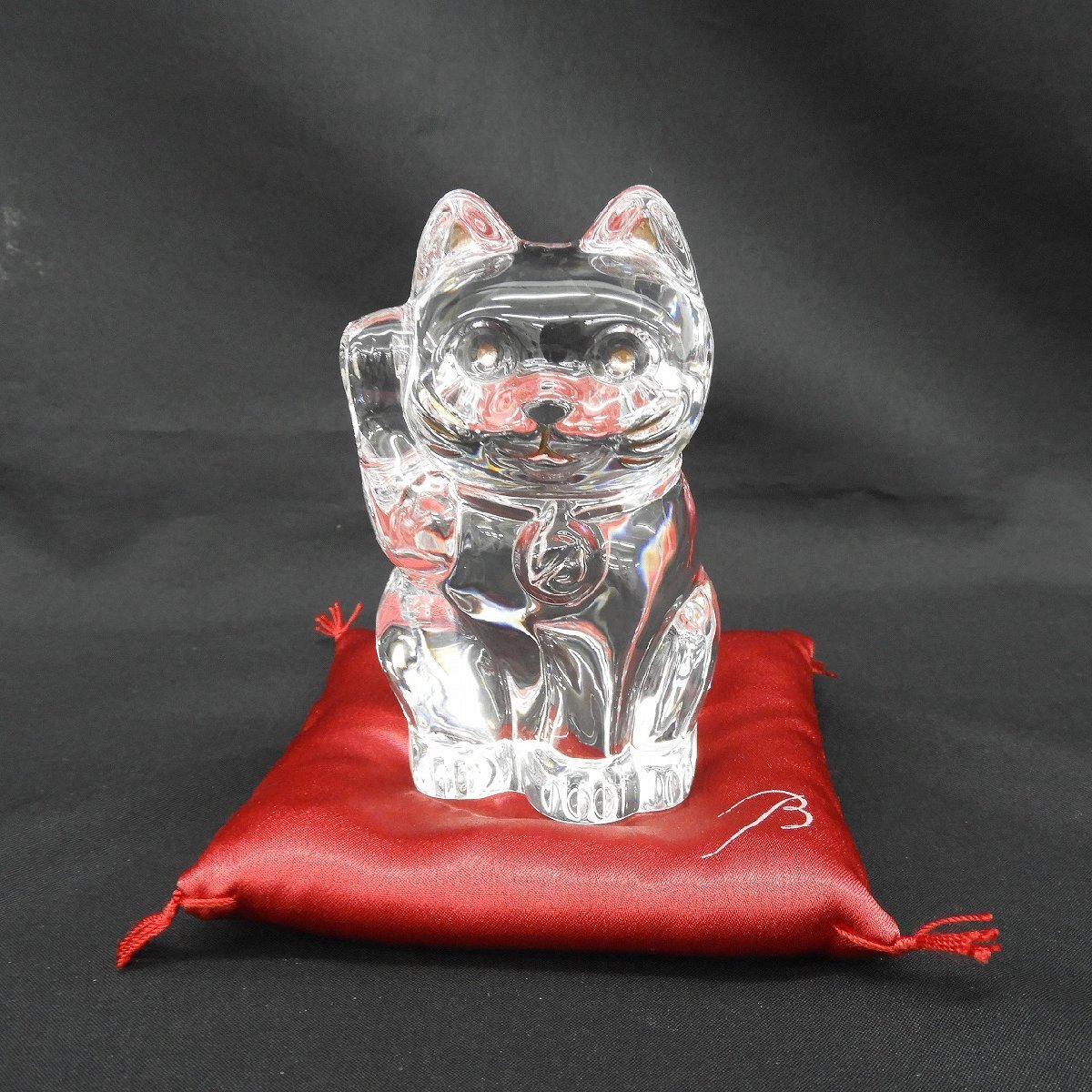 【中古品】Baccarat バカラ 置物 インテリア クリスタル 招き猫 まねきねこ 11718807 1127