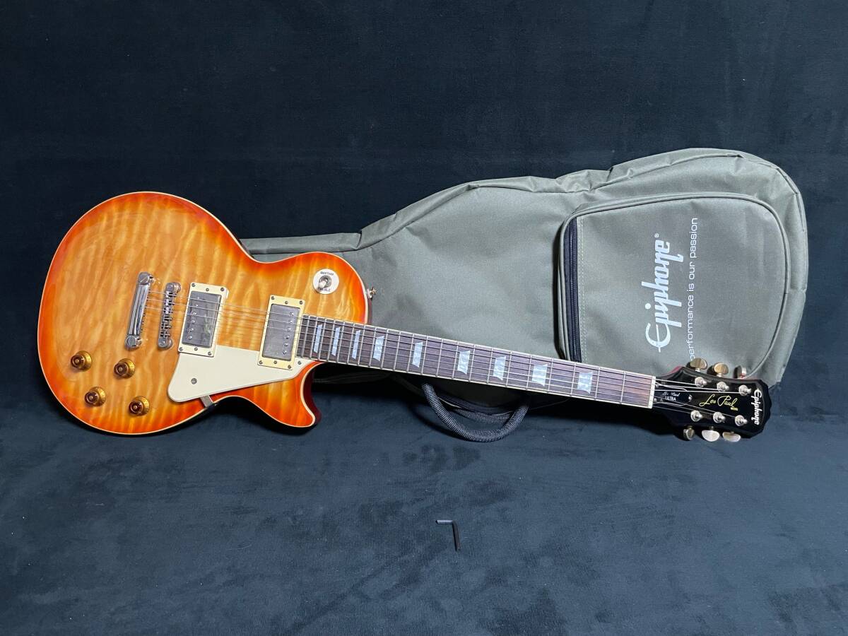 EPIPHONE LES PAUL ULTRA QUILT TOP IN FADED CHERRY SUNBURST EPIPHONE LES PAUL ULTRA QUILT TOP IN FADED CHERRY SUNBURST