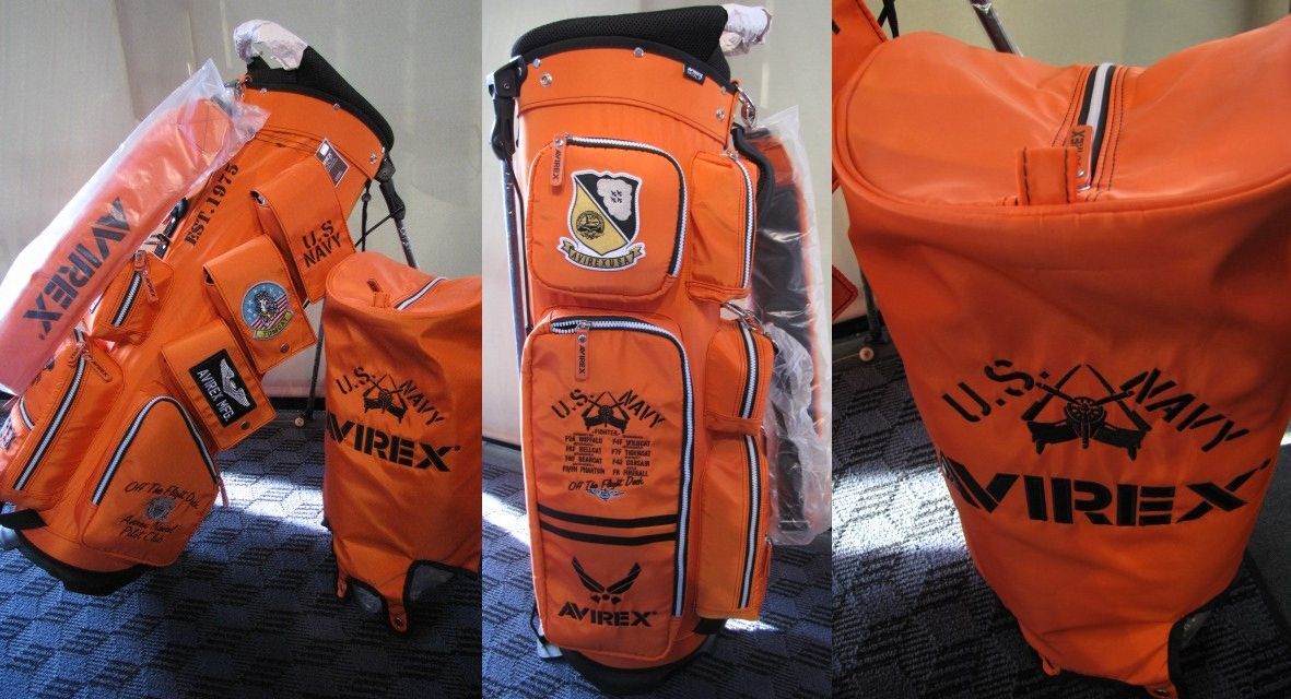 □新品 AVIREX GOLF AVG3S-BA12 スタンド式 ORG(オレンジ) 9型 2.9Kg ポリエステル 5分割3セパレート