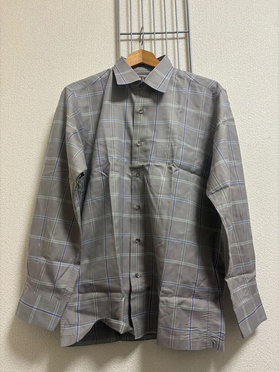 ［DAKS］ダックス　 長(zhǎng)袖シャツ　チェック　グレー系　M 0241122-754