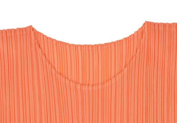 イッセイミヤケISSEY MIYAKE プリーツカットソー オレンジL