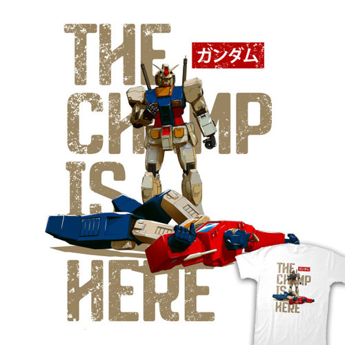 【Tシャツ】　THE CHAMP IS HERE　ガンダム　S／M／L／XL