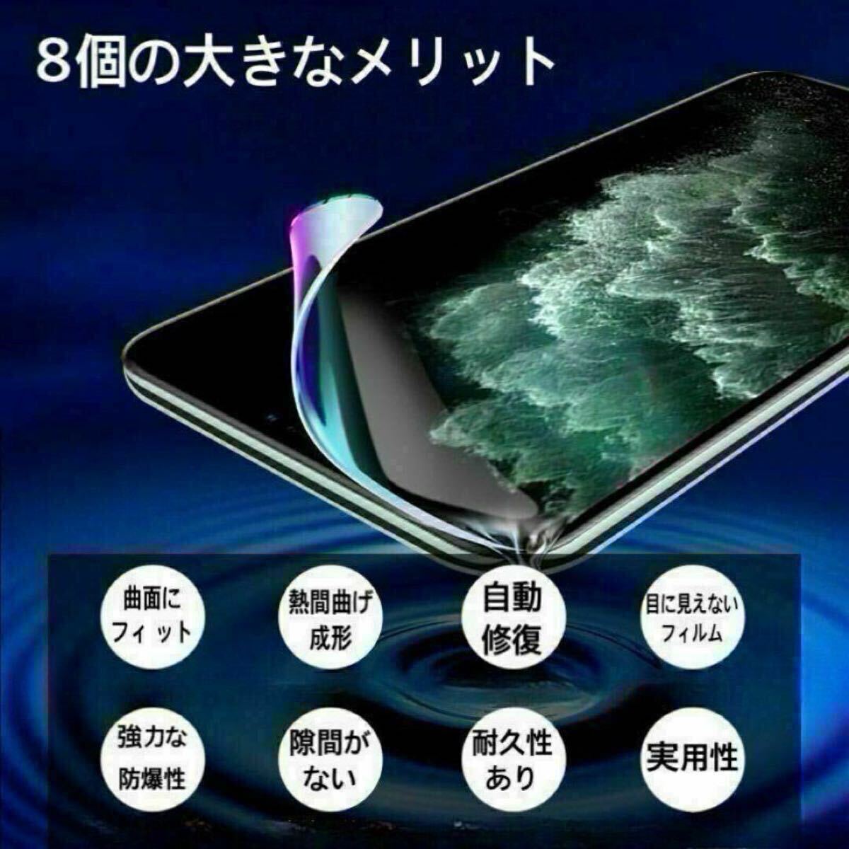 iPhone画面フィルム ブルーライトカット ハイドロゲル iPhone15