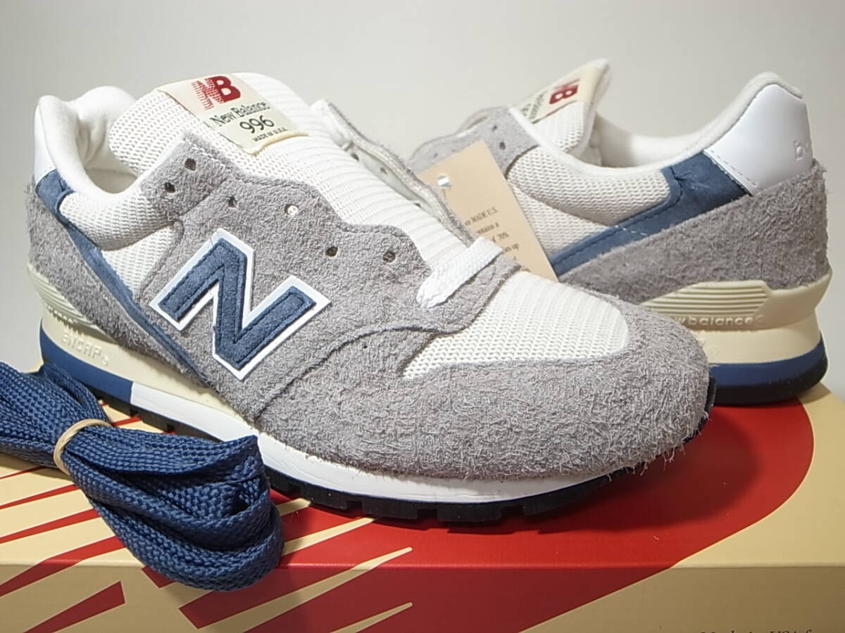 【送料無料 即決】NEW BALANCE USA製 U996TE GREY DAY 25cm US7新品 グレーxネイビー灰色GRAY NAVY ヘアリースウェード 米国製アメリカ製