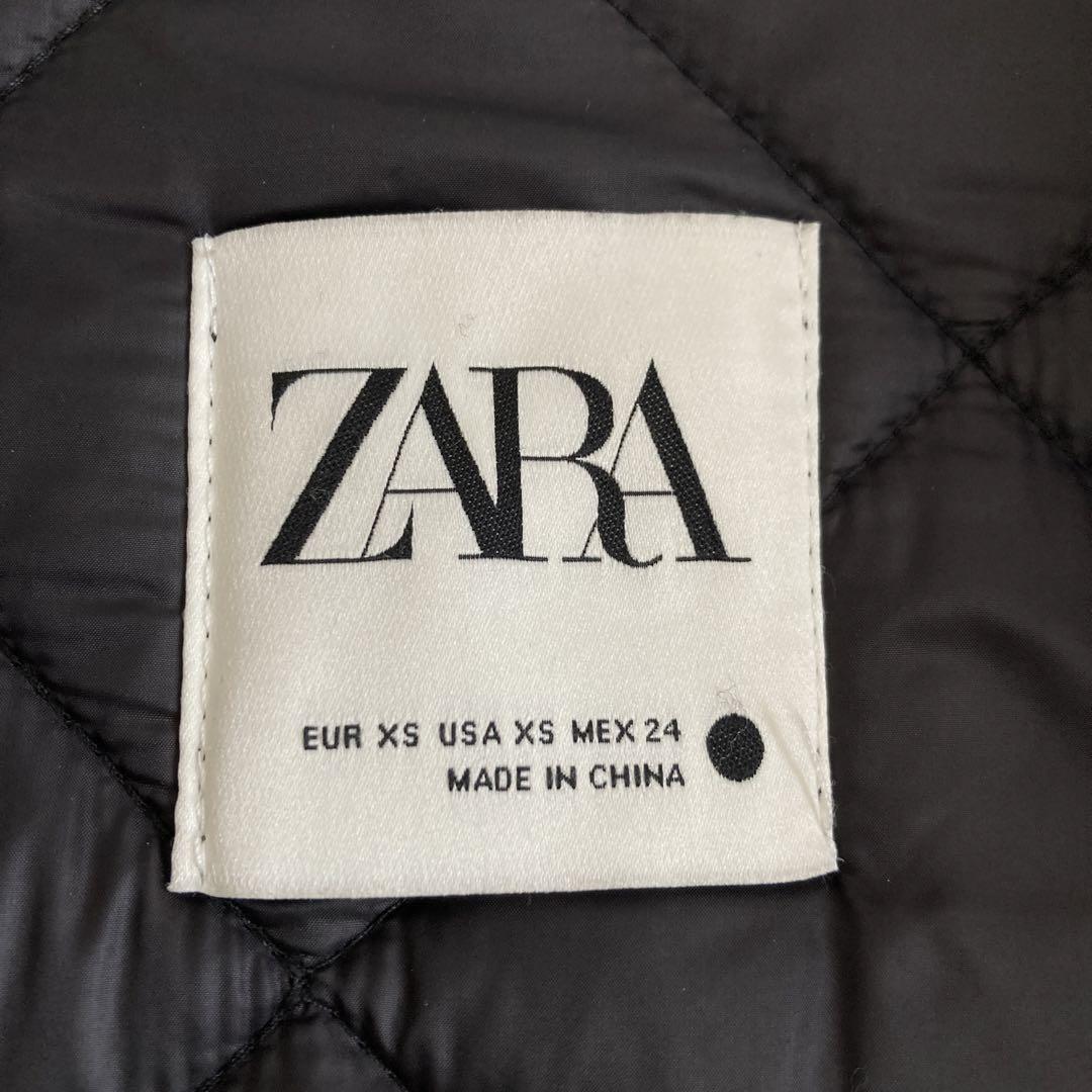 美品 ZARA ザラ フェイクレザー キルティング ロングコート 黒 美品 ZARA ザラ フェイクレザー キルティング ロングコート 黒