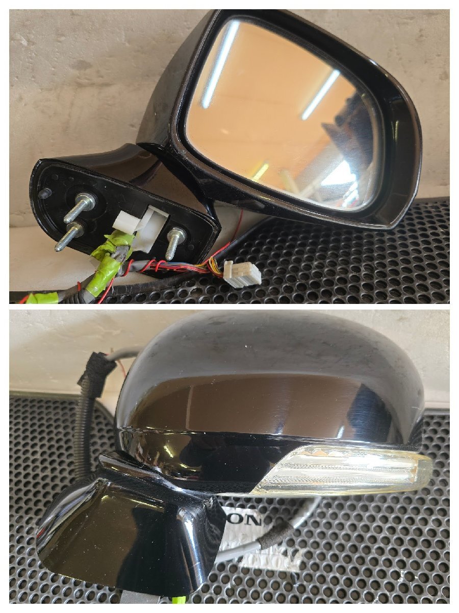 ◎A2978 ☆H20年 ☆GRS204 クラウン アスリート ☆左右 ドアミラー /社外ウインカー付 ☆Valenti LED 装着 ☆13ピン ☆色:202(ブラック)_画像2