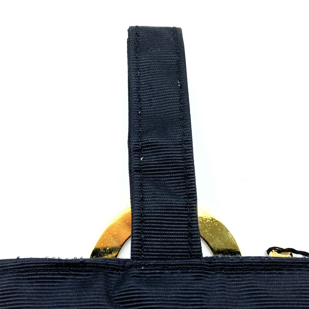 CELINE セリーヌ ミニバッグ スカーフ付き サークル金具ハンドバッグ ミニポーチ 小物入れ バニティバッグ ポリエステル ブラック ピンク黒