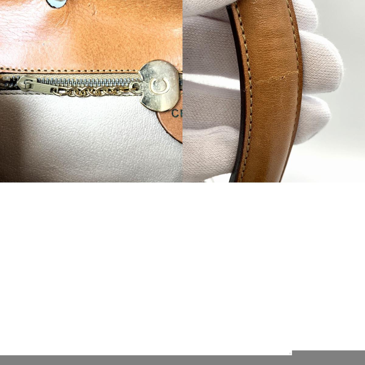 CELINE Celine Macadam двойной заслонка Mini сумка Vintage ручная сумочка PVC/ кожа Brown женский мода 