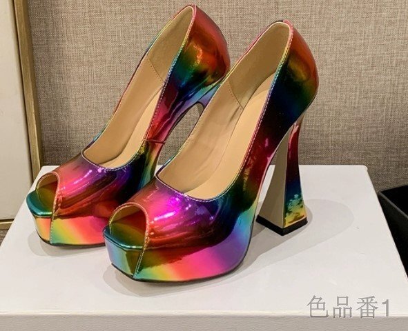 [ high quality ] high heel shoes office fat heel switch bai color simple 41 color product number 1