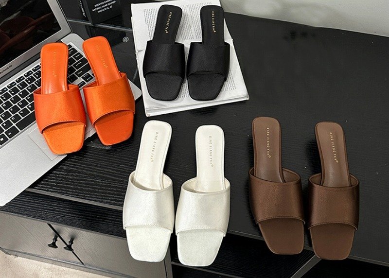 [ high quality ] all 4 color beach sandals mules switch plain simple 35 Brown 