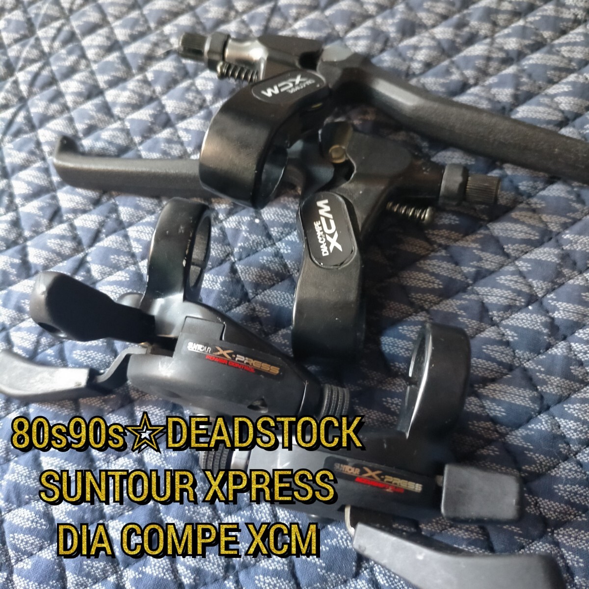 【80s 90s☆デッドストック】SUNTOUR X PRESS シフター 3×7 DIA COMPE XCM ブレーキレバー セット オールドMTB サンツアー ダイアコンペ