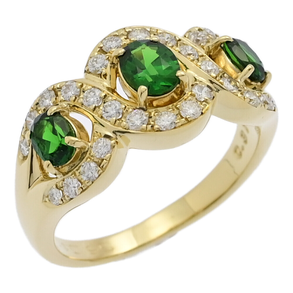 本当に信頼出来る商品 FD:0.31ct/TASAKI タサキ 田崎真珠 3P グリーングロッシュラー 指輪