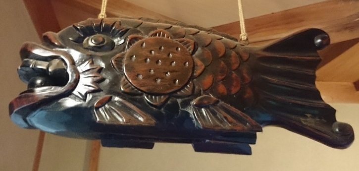 833『木製 魚板 魚鼓』 /骨董品 古美術 茶道具 アンティーク