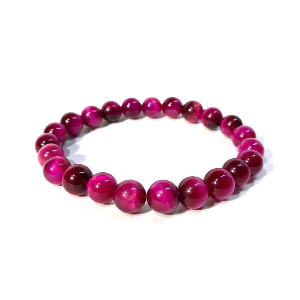  simple pink Tiger I Power Stone bracele 8mm / better fortune .. luck with money work . love human relation effect lady's pink *