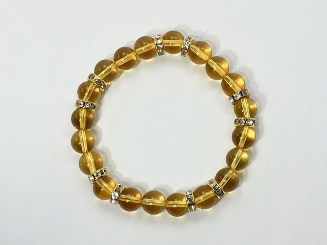  Power Stone bracele citrine natural stone bracele ( long Dell : Gold ) 8mm.. work . luck with money effect 11 month birthstone lady's 