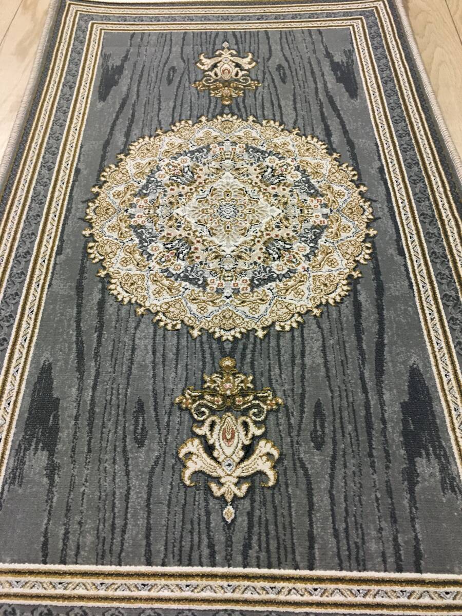 百貨店展示品 大判　最高峰約144万ノット　シルク30％ウール70%　イラン産 高級ペルシャ絨毯 51×81cm　#2