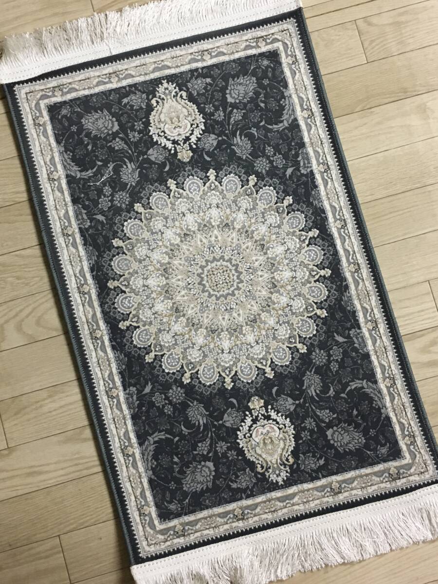 百貨店展示品 大判 最高峰約144万ノット シルク30%ウール70% イラン産 高級ペルシャ絨毯 51×81cm #7
