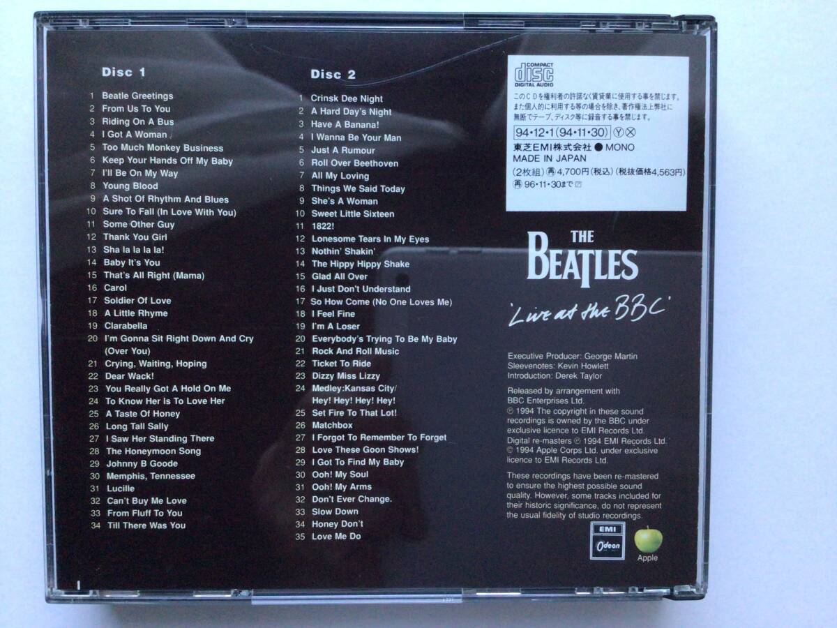 ☆THE BEATLES ビートルズ☆Live at the BBC CD 2枚組 帯付き