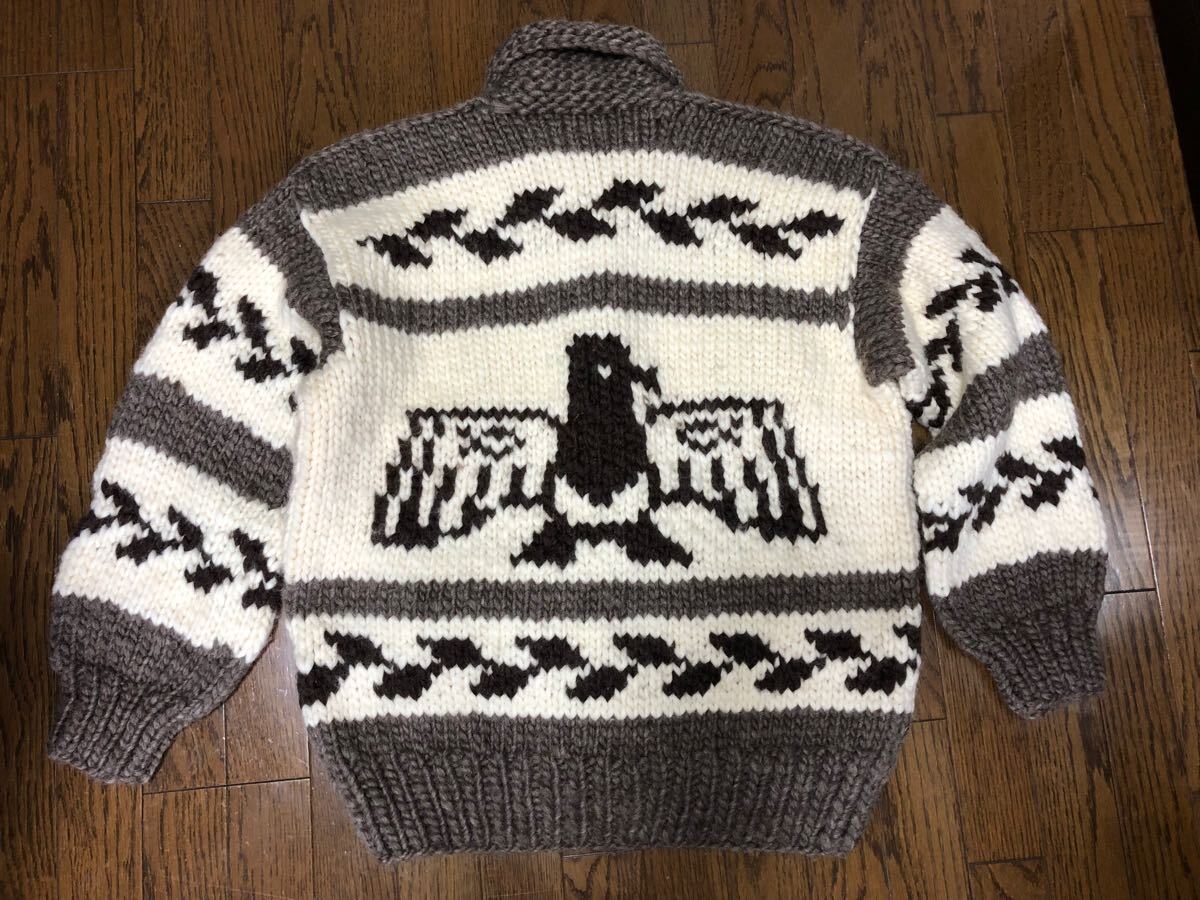 90s 新品　未使用　カナダ製 カウチンセーター ニット ウッドボタン CANADA イーグル柄　デッドストック_画像2