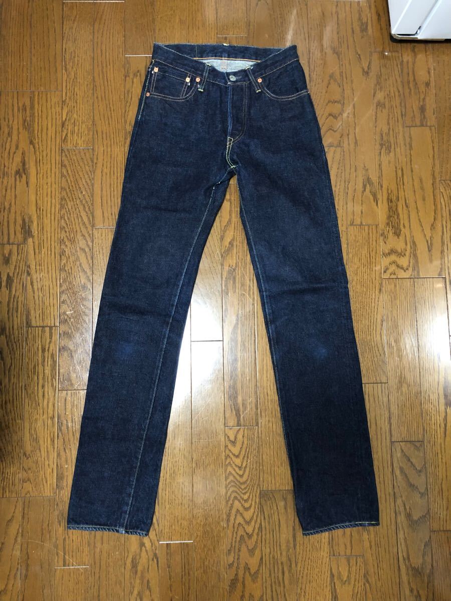濃紺　美品　FOB FACTORY エフオービーファクトリー パンツ デニム、ジーンズ LOT.F151 革パッチ 日本制