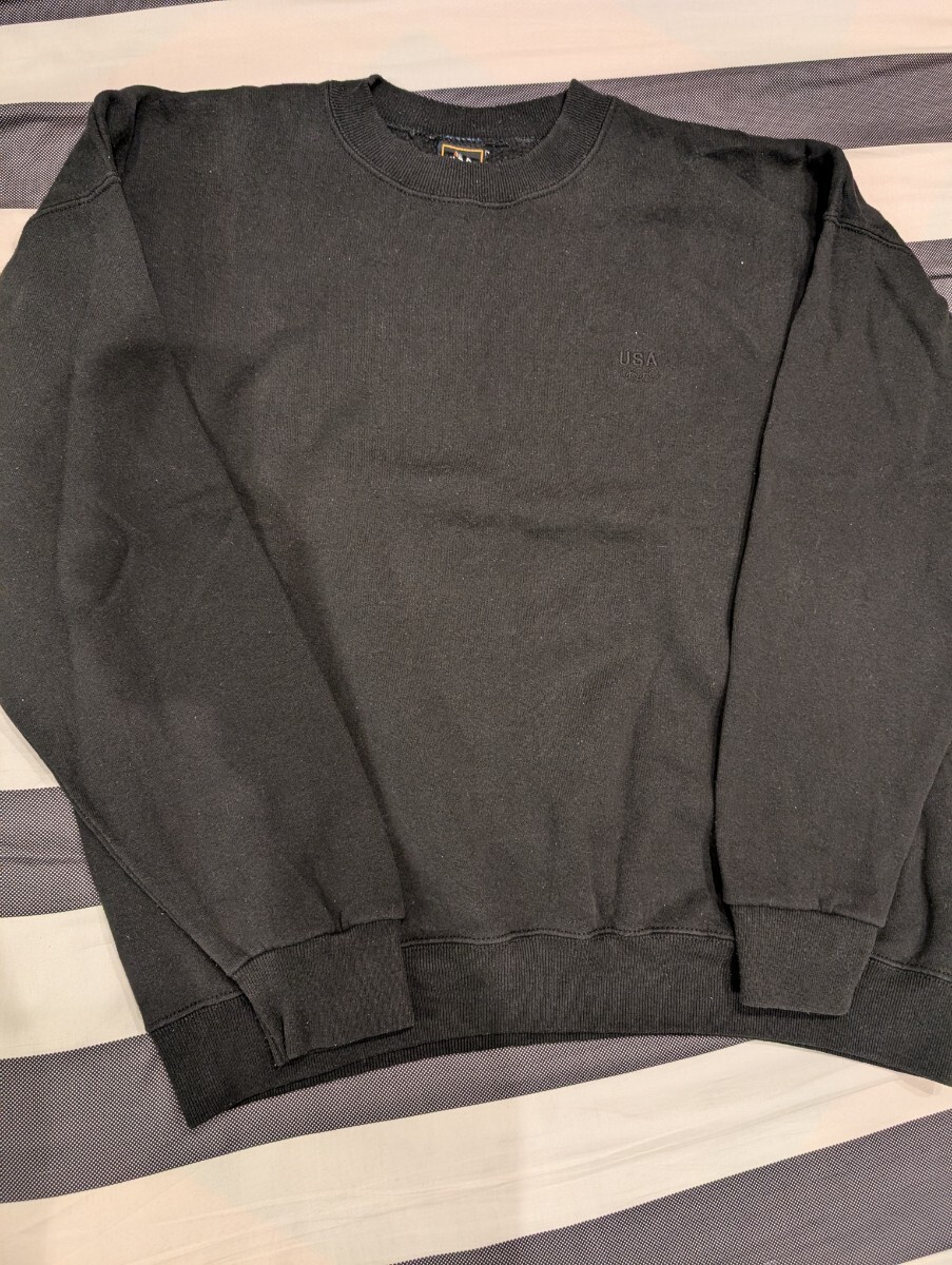 JC PENNY JCペニー　USAオリンピック　スウェット　アメリカ製　サイズL　 黒 sweat　Olympic トレーナー　ラグラン