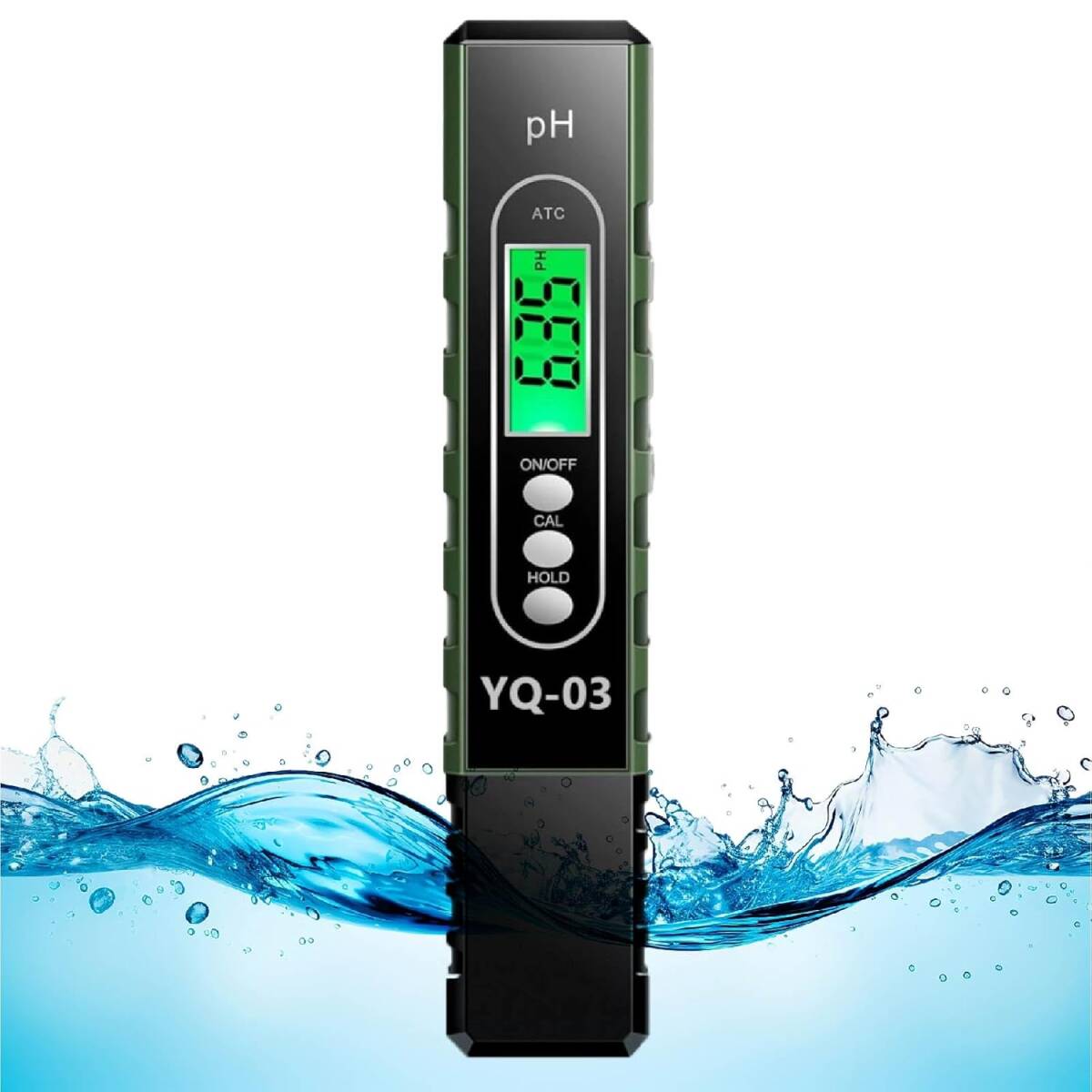 [ сделано в Японии ]2in1 цифровой pH измерительный прибор YQ-03 pH/ температура воды подсветка 3 пункт автоматика . правильный ATC. правильный .* есть руководство пользователя . зеленый 