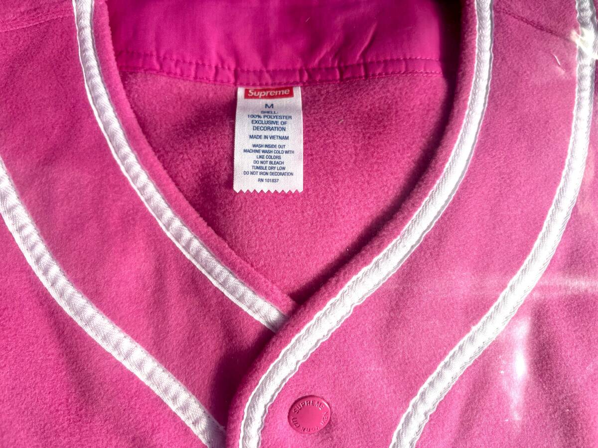 新品未着用】Supreme Polartec Baseball Jersey Pink M 24FW 新品未着用】Supreme Polartec Baseball Jersey Pink M 24FW