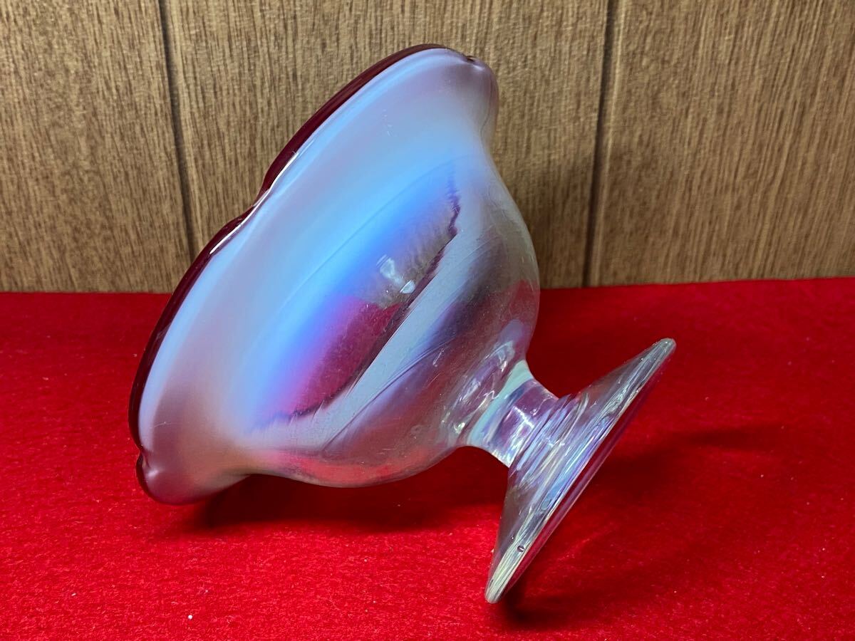 氷コップ 金赤べり 糸巻き輪花型 明治〜大正期 氷コップ 金赤べり 糸巻き輪花型 明治〜大正期 氷コップ 金