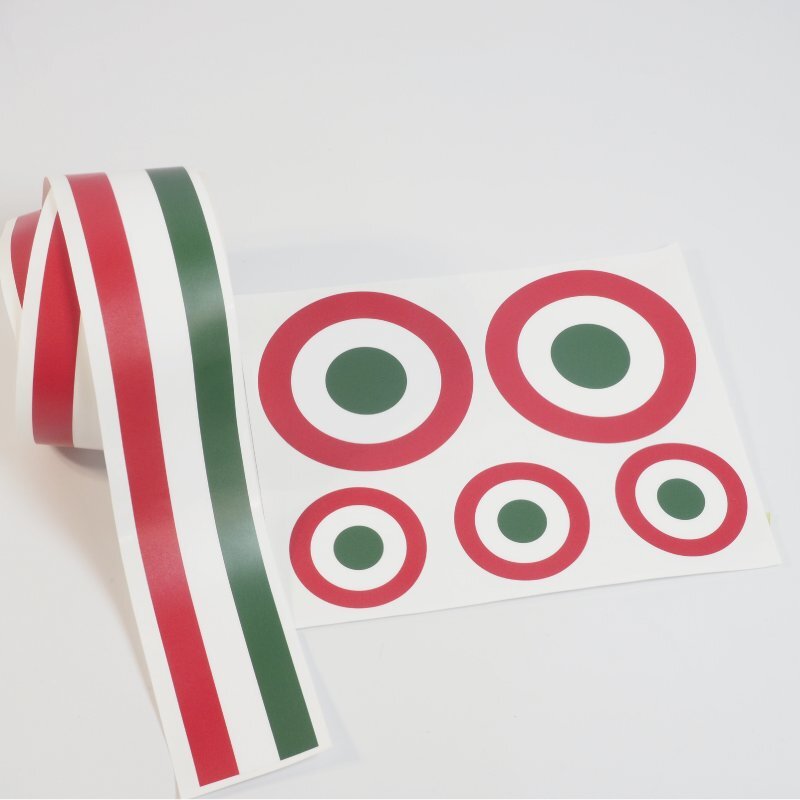 (マット加工) ライン カスタムステッカーセット イタリア トリコローレ ターゲット 空軍 国籍