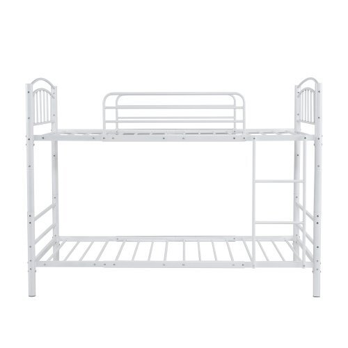 [ white ]chi-ru enduring . bed single separation possibility pipe bed pipe made of metal strong vertical ladder business use two-tier bunk company member . student .