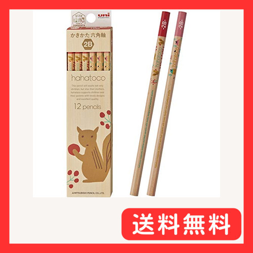 三菱鉛筆 かきかた鉛筆 ハハトコ HT02 2B hahatoko リス&家 1ダース K56212B_画像1