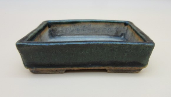 盆栽小鉢　在銘　織部　長方小鉢　共箱　共布　植木鉢　アンティーク_画像5