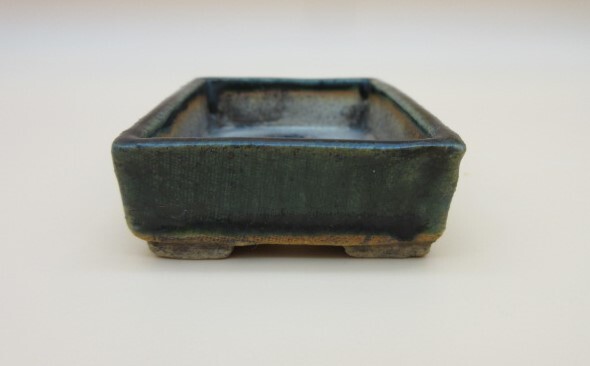 盆栽小鉢　在銘　織部　長方小鉢　共箱　共布　植木鉢　アンティーク_画像8