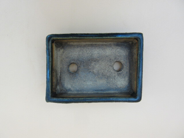 盆栽小鉢　在銘　織部　長方小鉢　共箱　共布　植木鉢　アンティーク_画像10