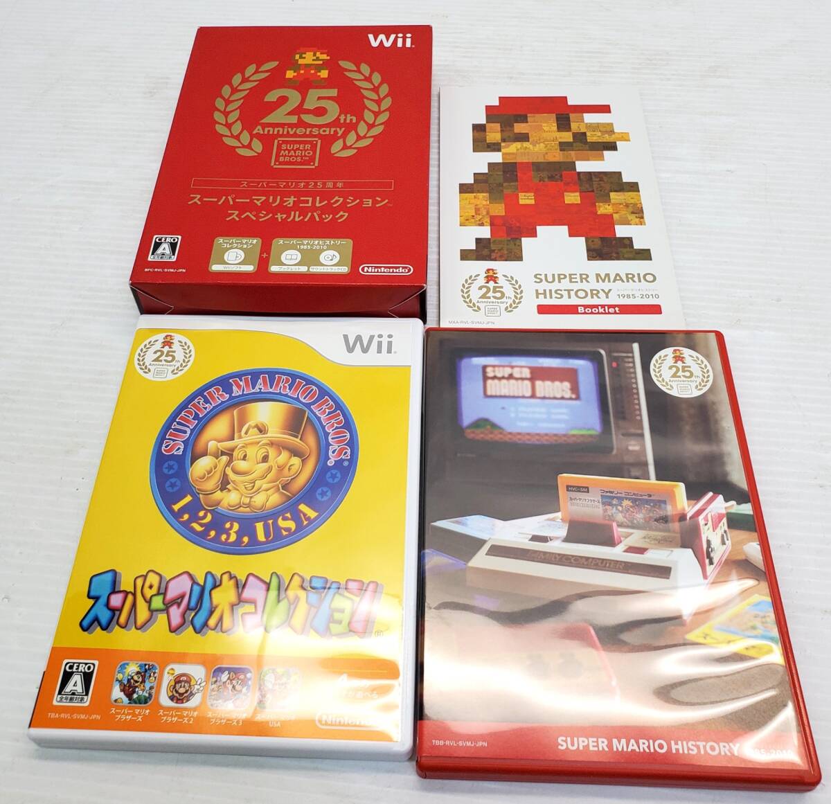 §　A49064　【現状品】　スーパーマリオ25周年　スーパーマリオコレクションスペシャルパック　Wii　サウンドトラック　ブックレット