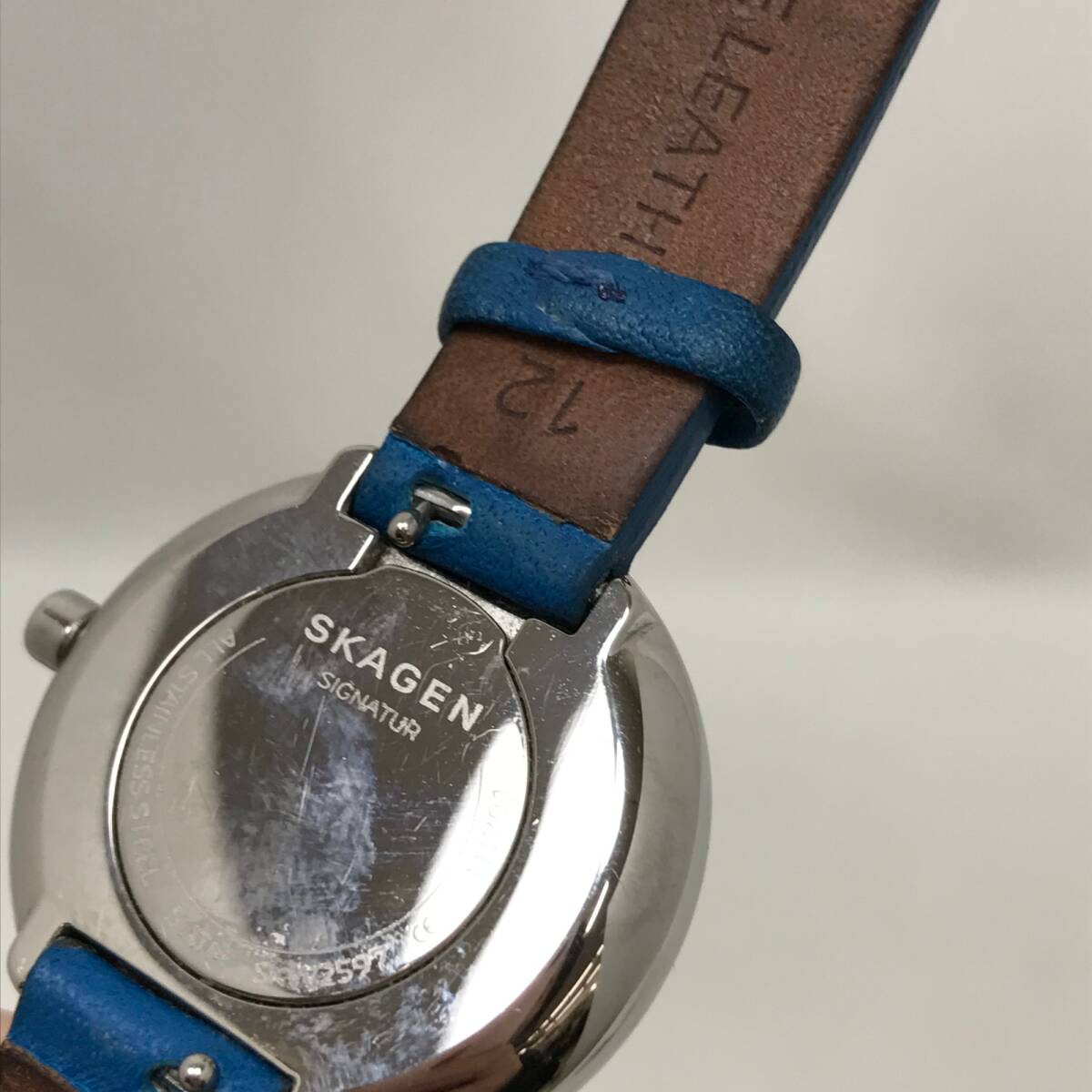 ‡ 0469 SKAGEN Skagen lady's wristwatch SKW2597 quartz 3 hands white face band : blue box attaching operation not yet verification present condition goods 